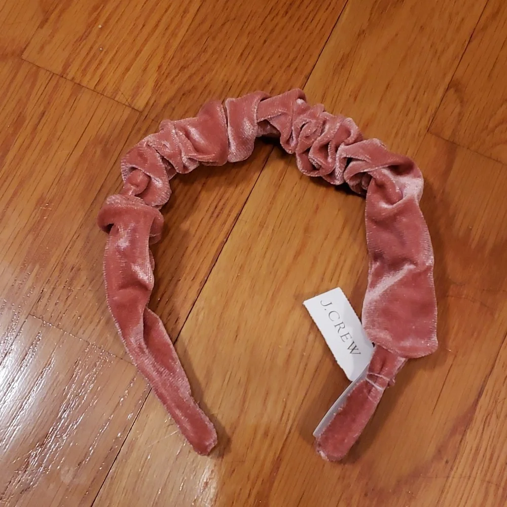 J. Crew Scrunched Velvet Headband NWT